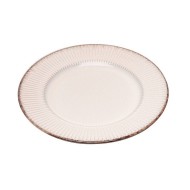 Prato Avulso Sobremesa 20,5cm De Cerâmica Linear Bege